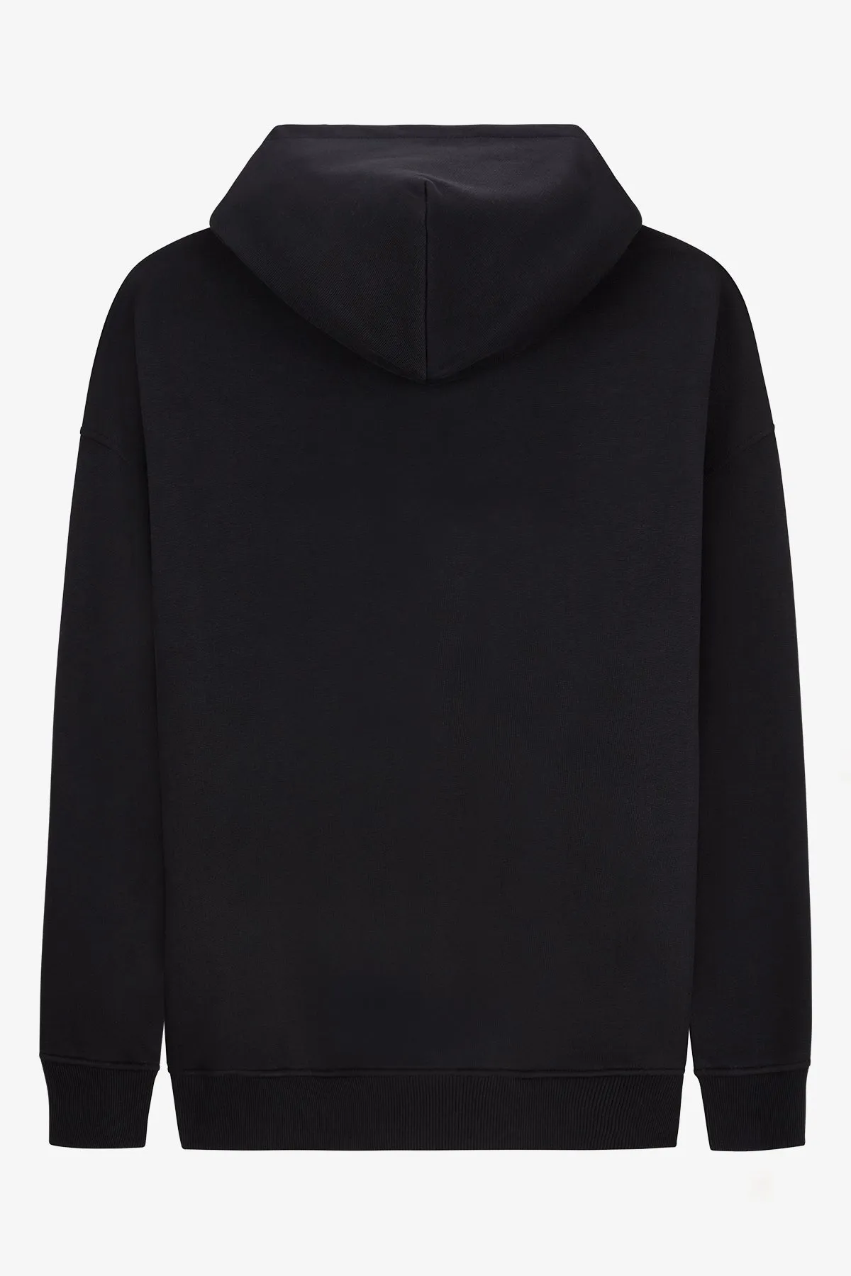 Felpa con cappuccio VOGUE Editions nera con patch logo college colorato-