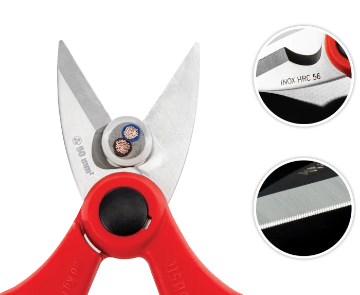Forbice per elettricista Usag 207 D con lame acciaio inox