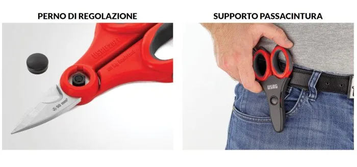 Forbice per elettricista Usag 207 D con lame acciaio inox