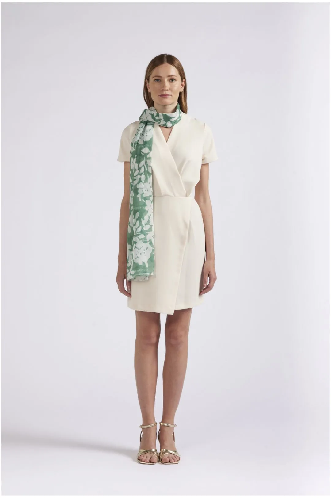 foulard stampa floreale bicolor fiore verde
