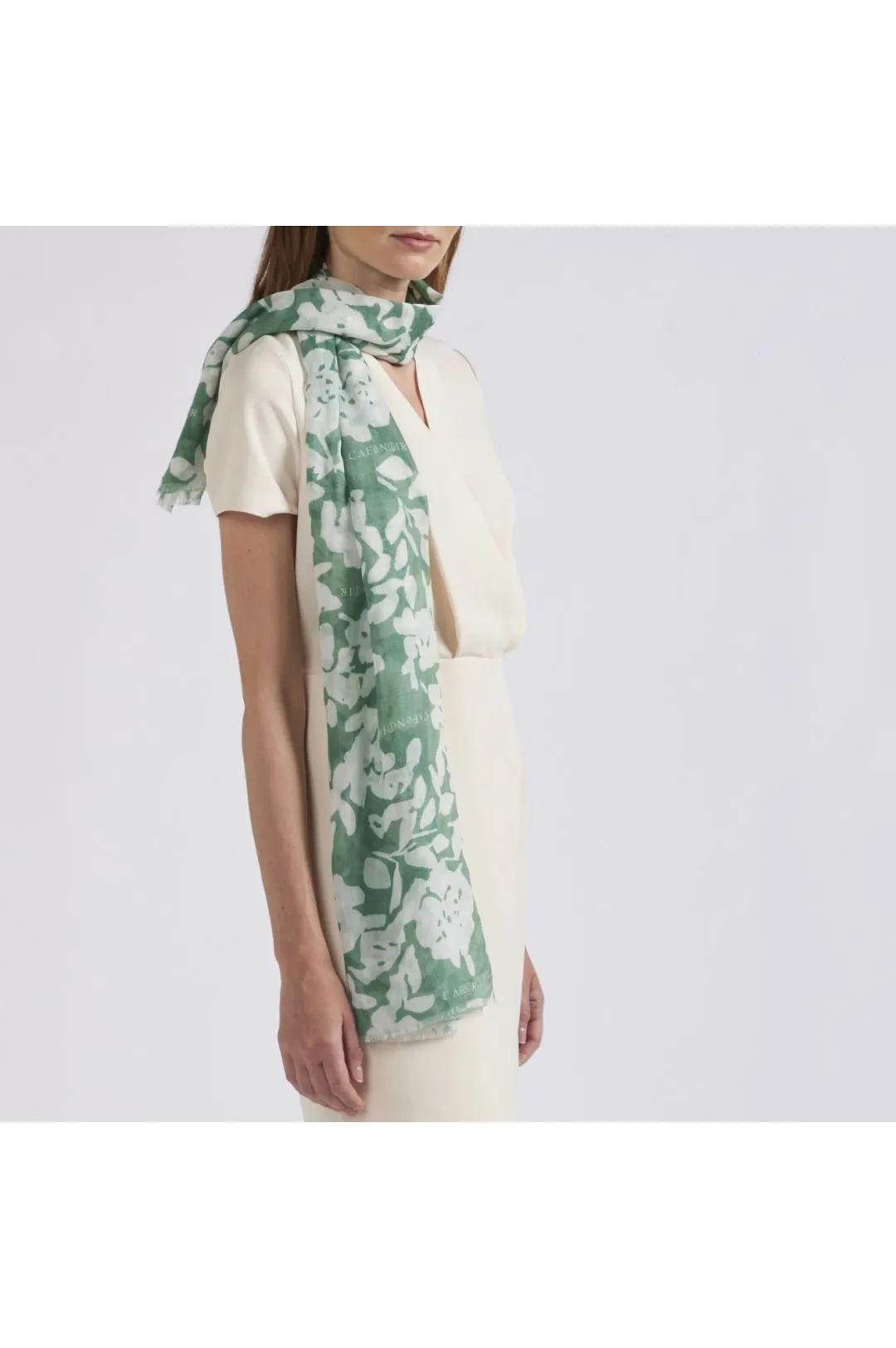 foulard stampa floreale bicolor fiore verde