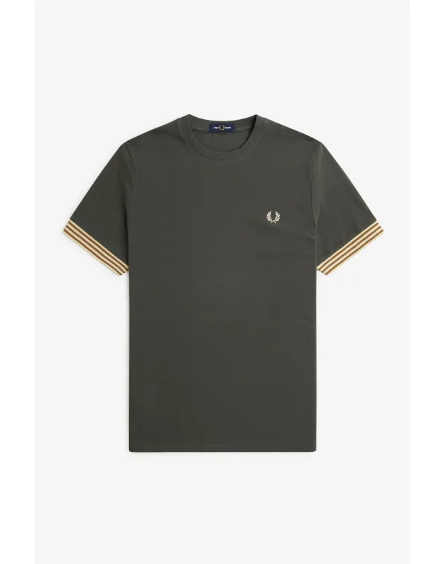 FRED PERRY- T-Shirt Con Bordo Manica A Righe