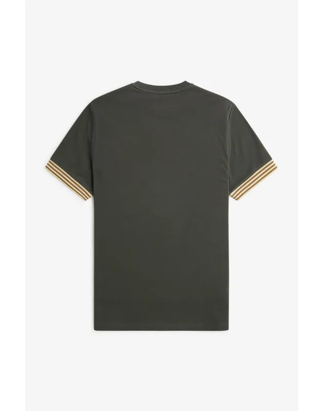 FRED PERRY- T-Shirt Con Bordo Manica A Righe