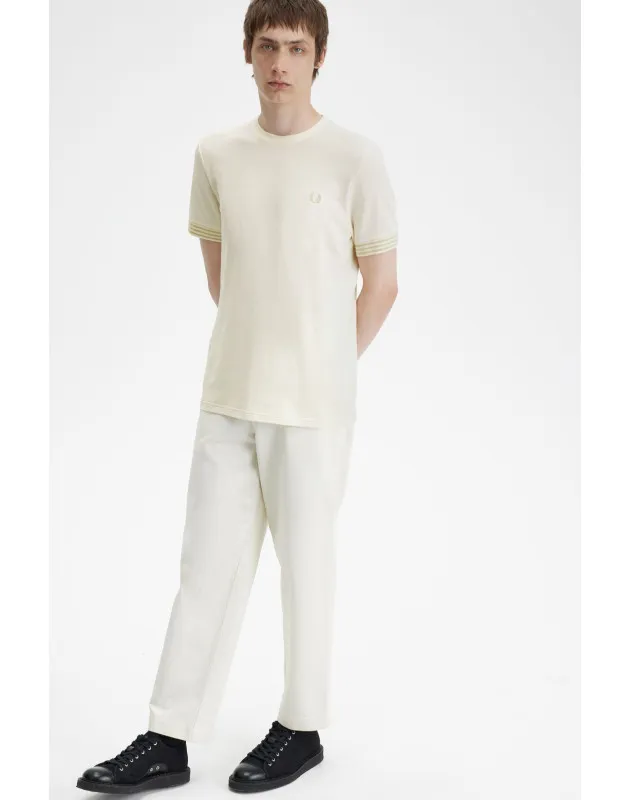 FRED PERRY- T-Shirt Con Bordo Manica A Righe