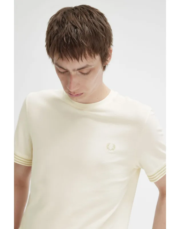 FRED PERRY- T-Shirt Con Bordo Manica A Righe