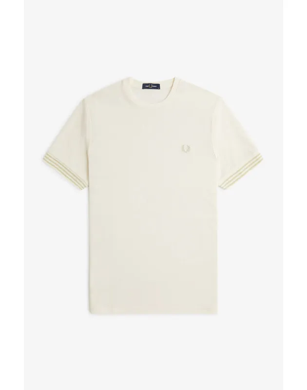 FRED PERRY- T-Shirt Con Bordo Manica A Righe