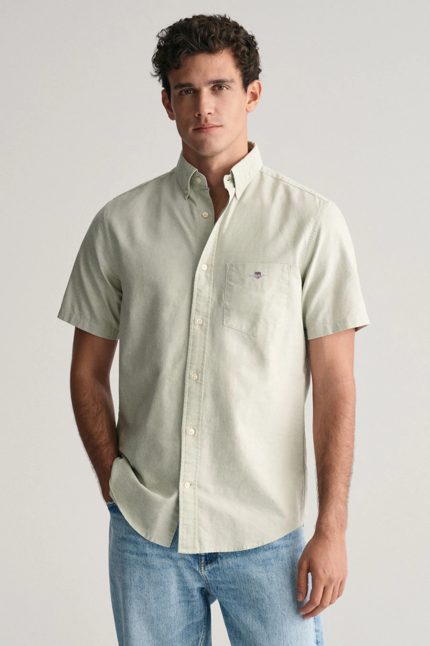 GANT regular  - Camicia con Oxford Manica corta vestibilità classica