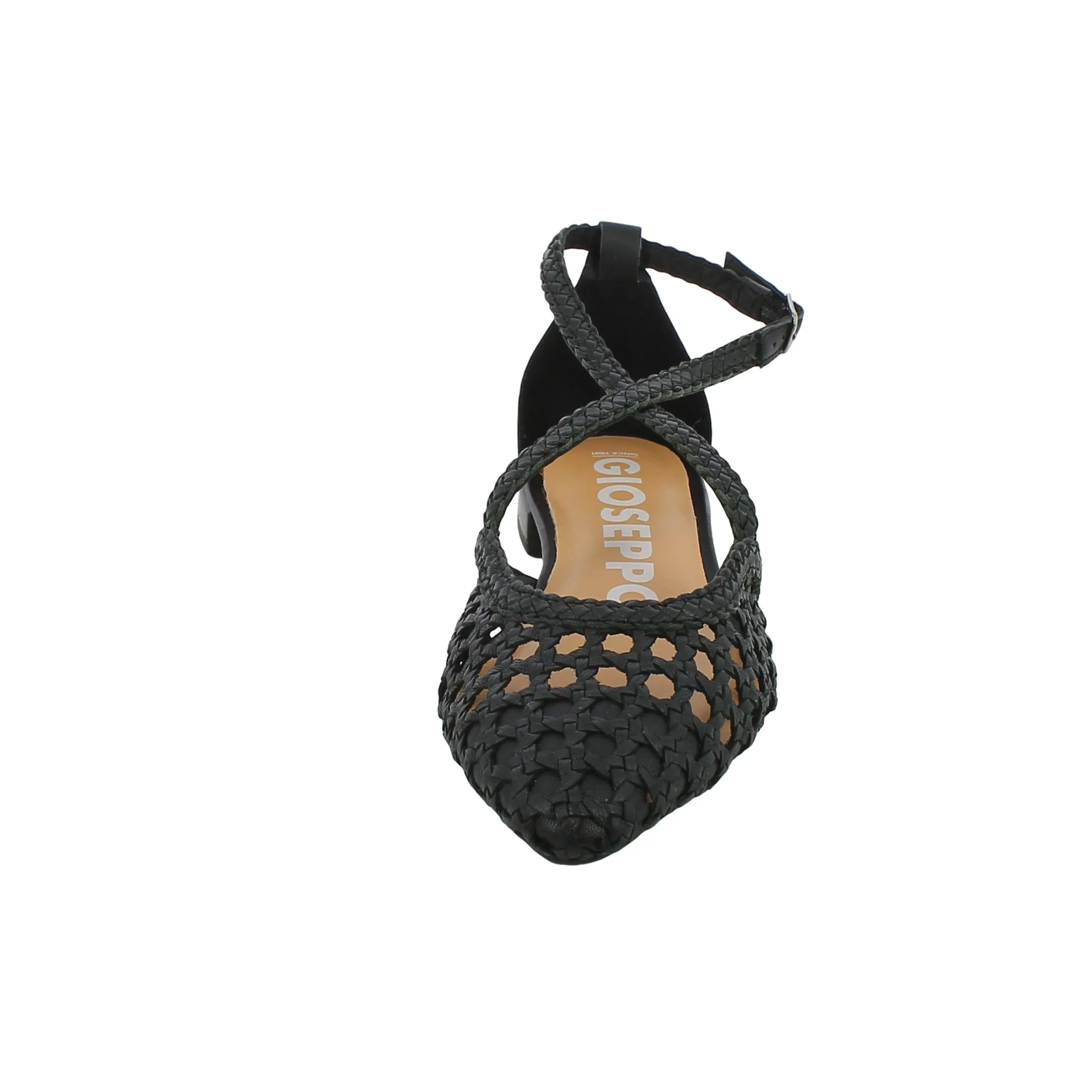 Gioseppo  Scarpa Aperta in Pelle Nera Traforata 