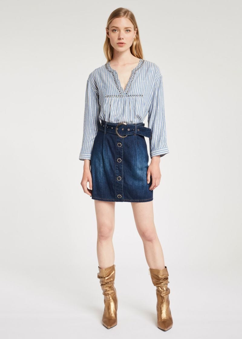 Gonna mini in denim