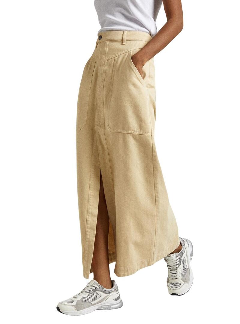Gonna Pepe Jeans Shelby Beige per Donna