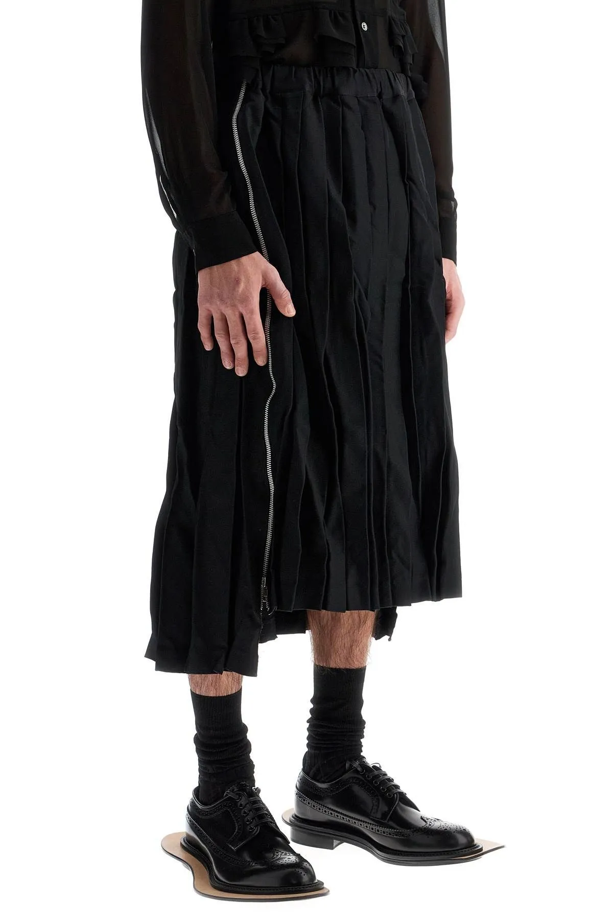 Gonna plissettata con zip laterali