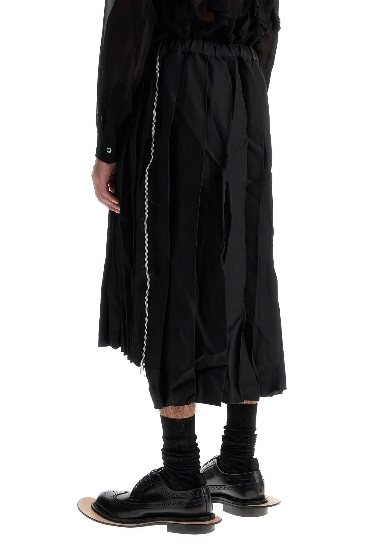 Gonna plissettata con zip laterali