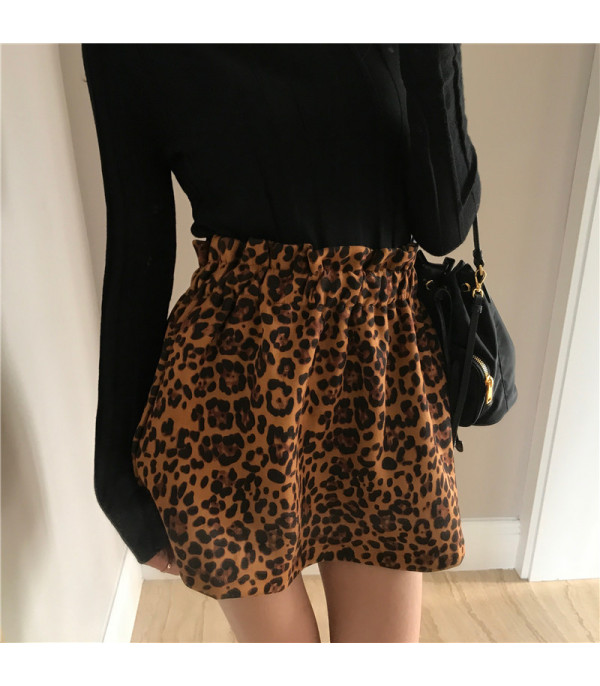 Gonna plissè leopard
