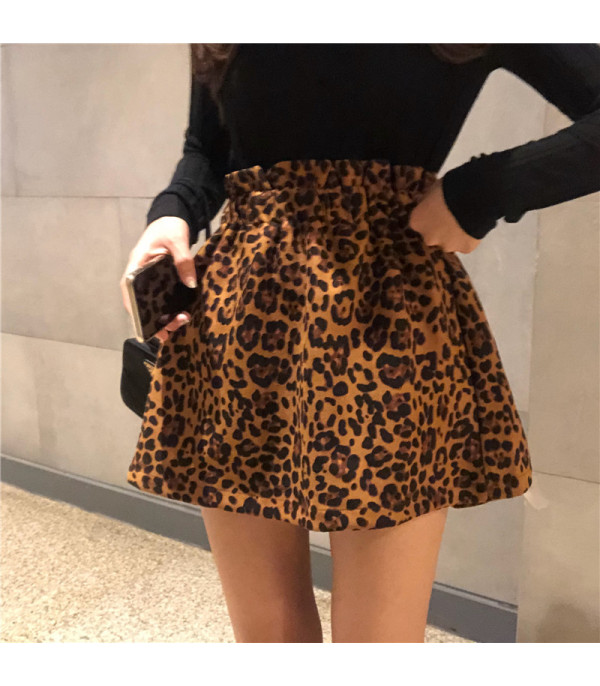 Gonna plissè leopard