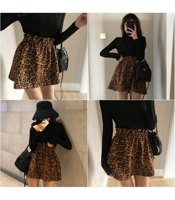 Gonna plissè leopard