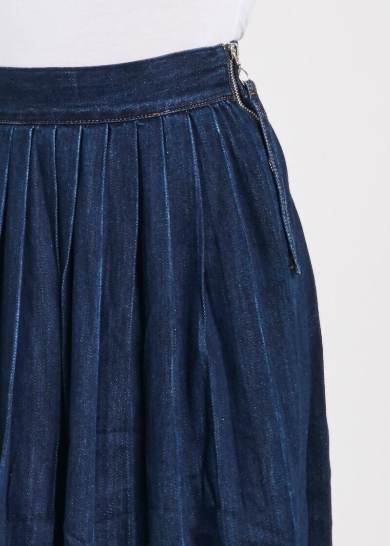 Gonna plissé in denim