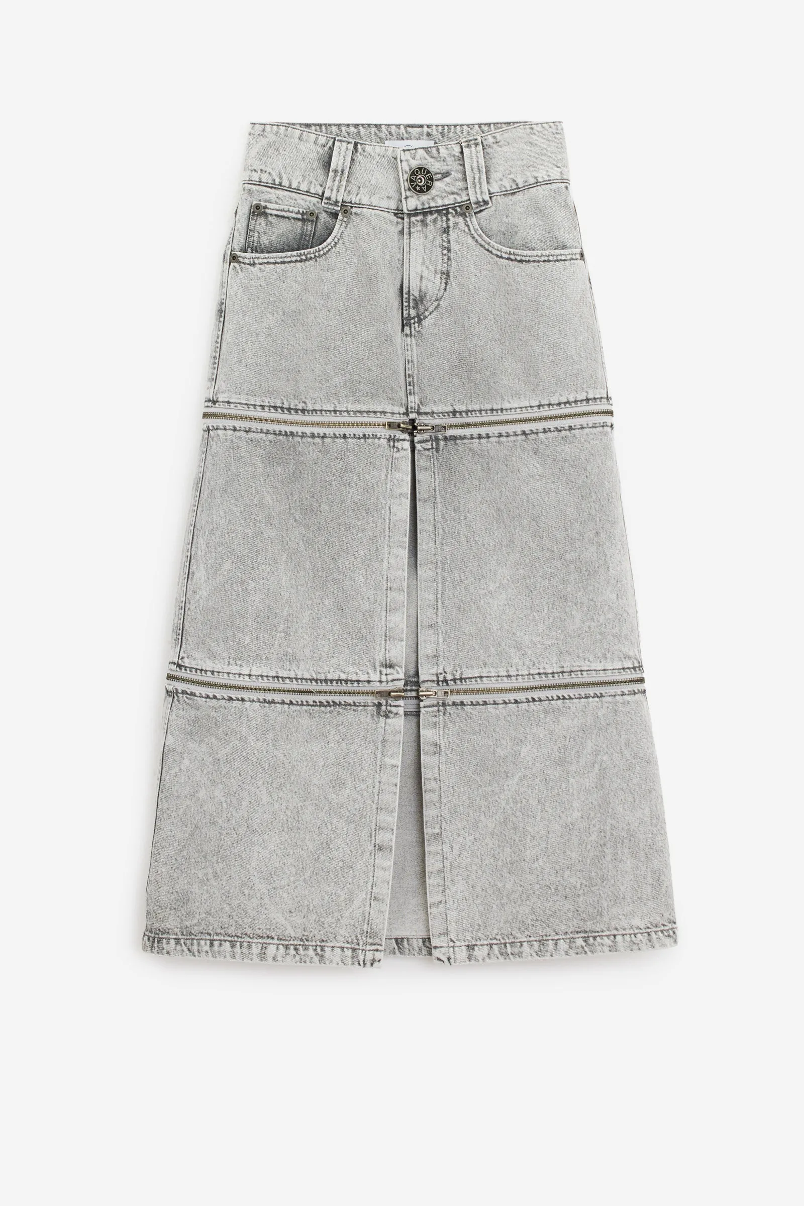 Gonna ZIPPER SKIRT in cotone grigio