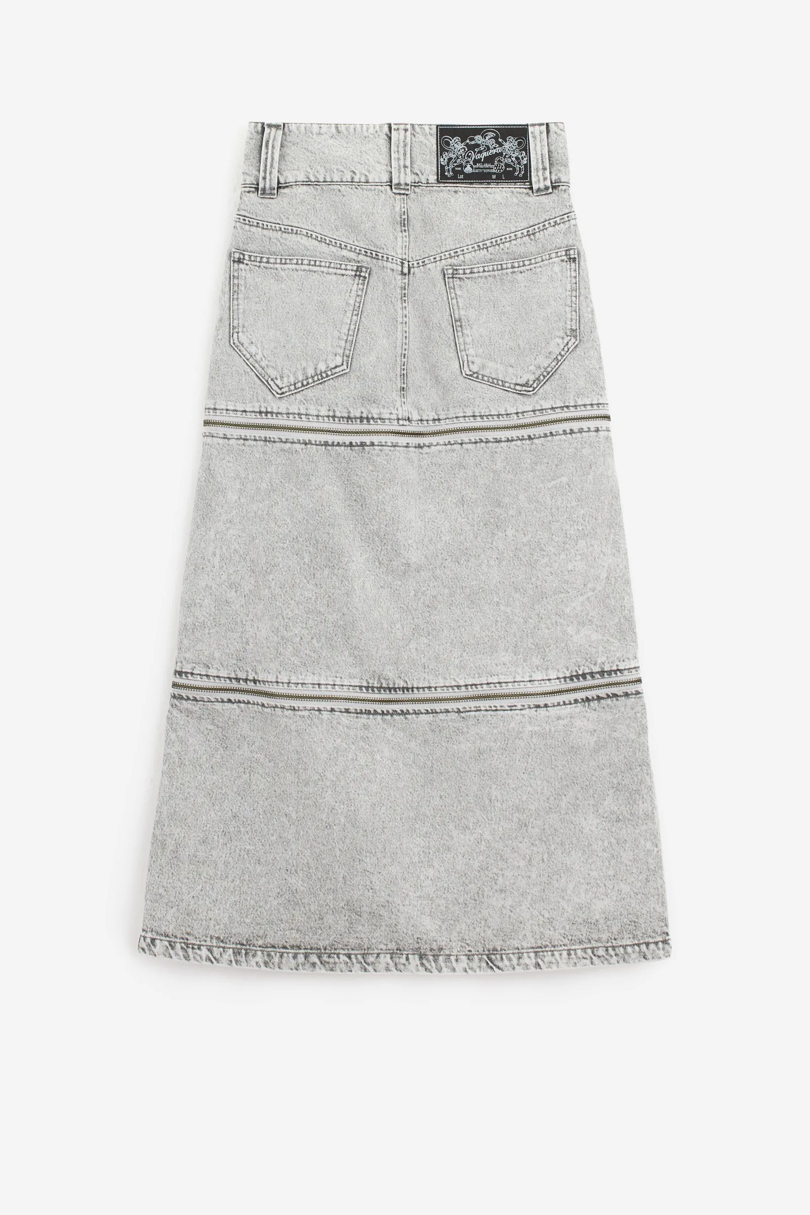 Gonna ZIPPER SKIRT in cotone grigio