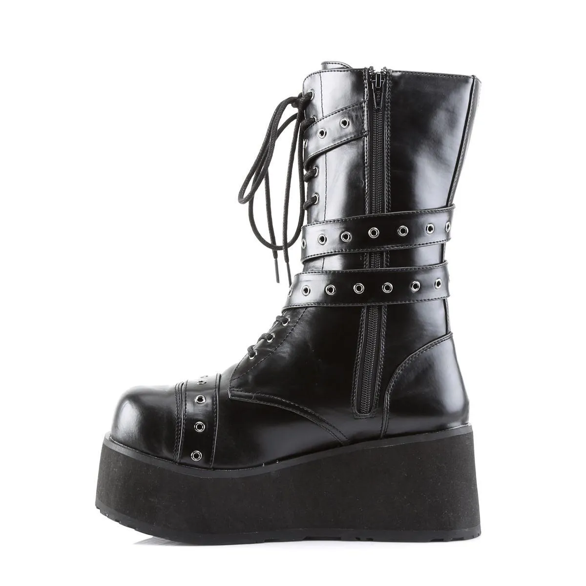 Goth Emo Demonia Trashville 205 Stivaletti Unisex in Pelle PU con Plateau