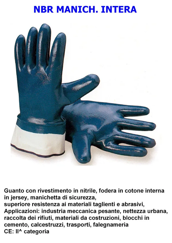 GUANTI NBR NITRILE MANICHETTA INTERA tg. 10/L