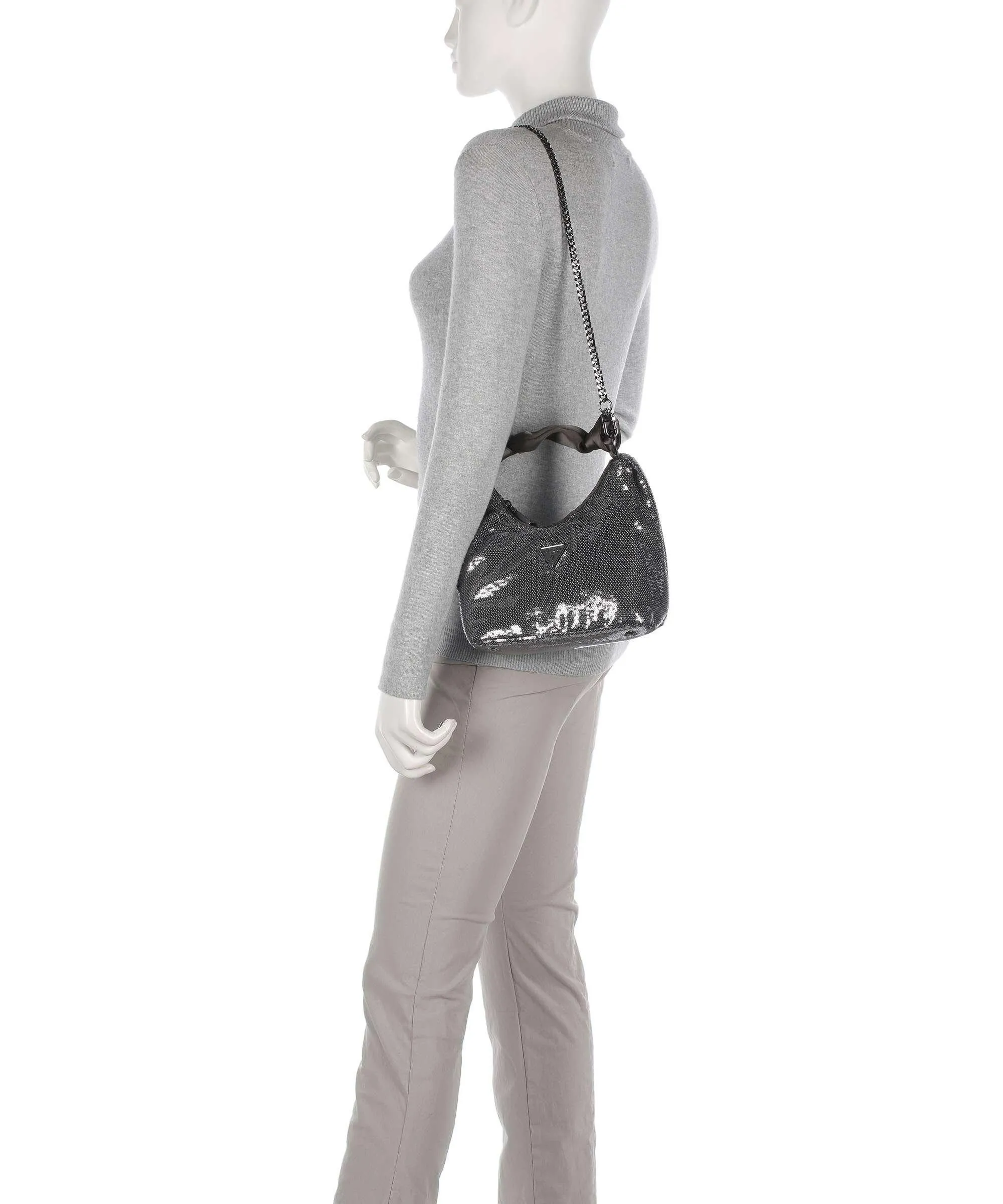  Guess Velina Borsa a tracolla poliestere argento  