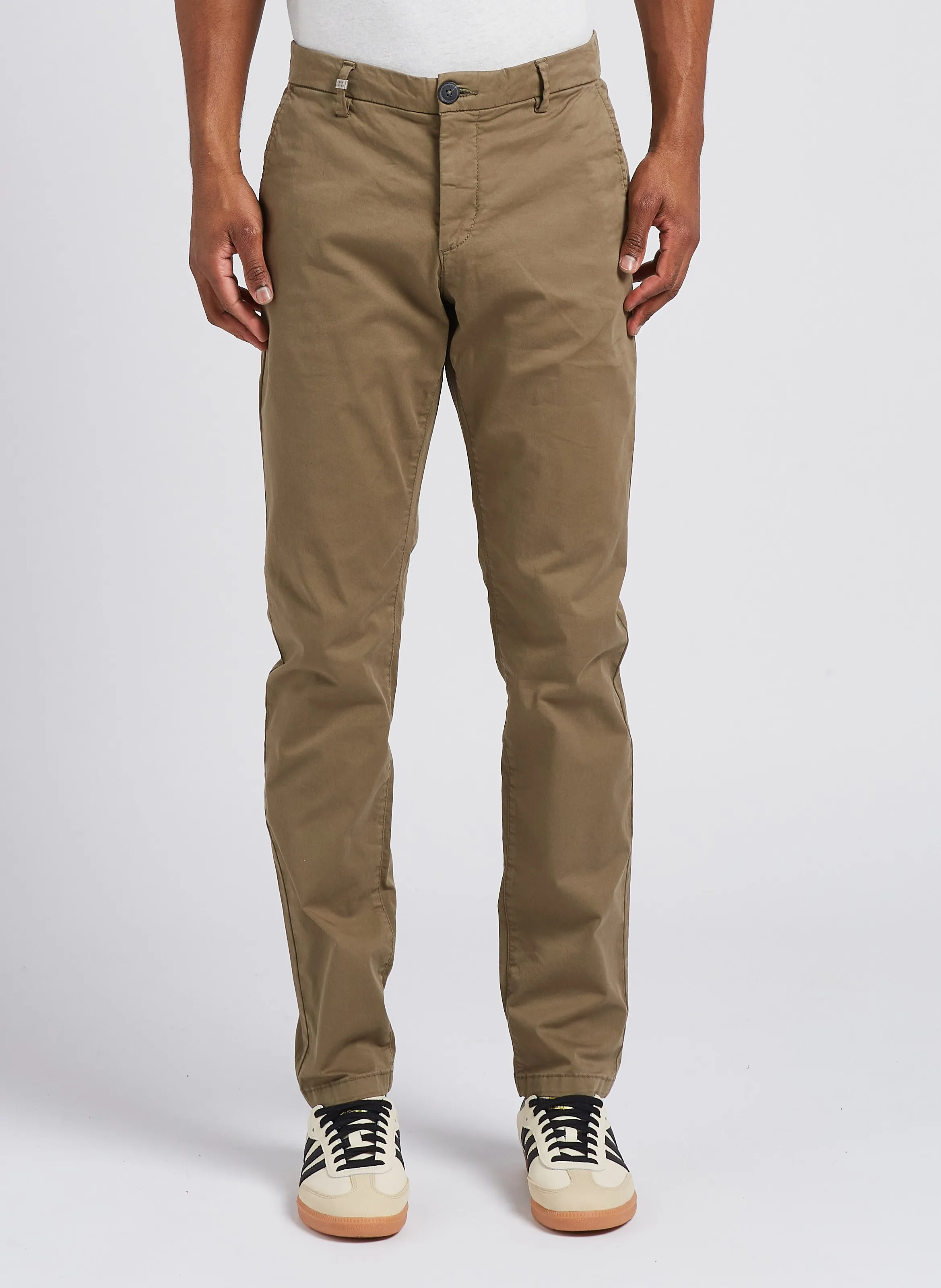  IKKS   Pantaloni chino slim fit in misto cotone | Kaki