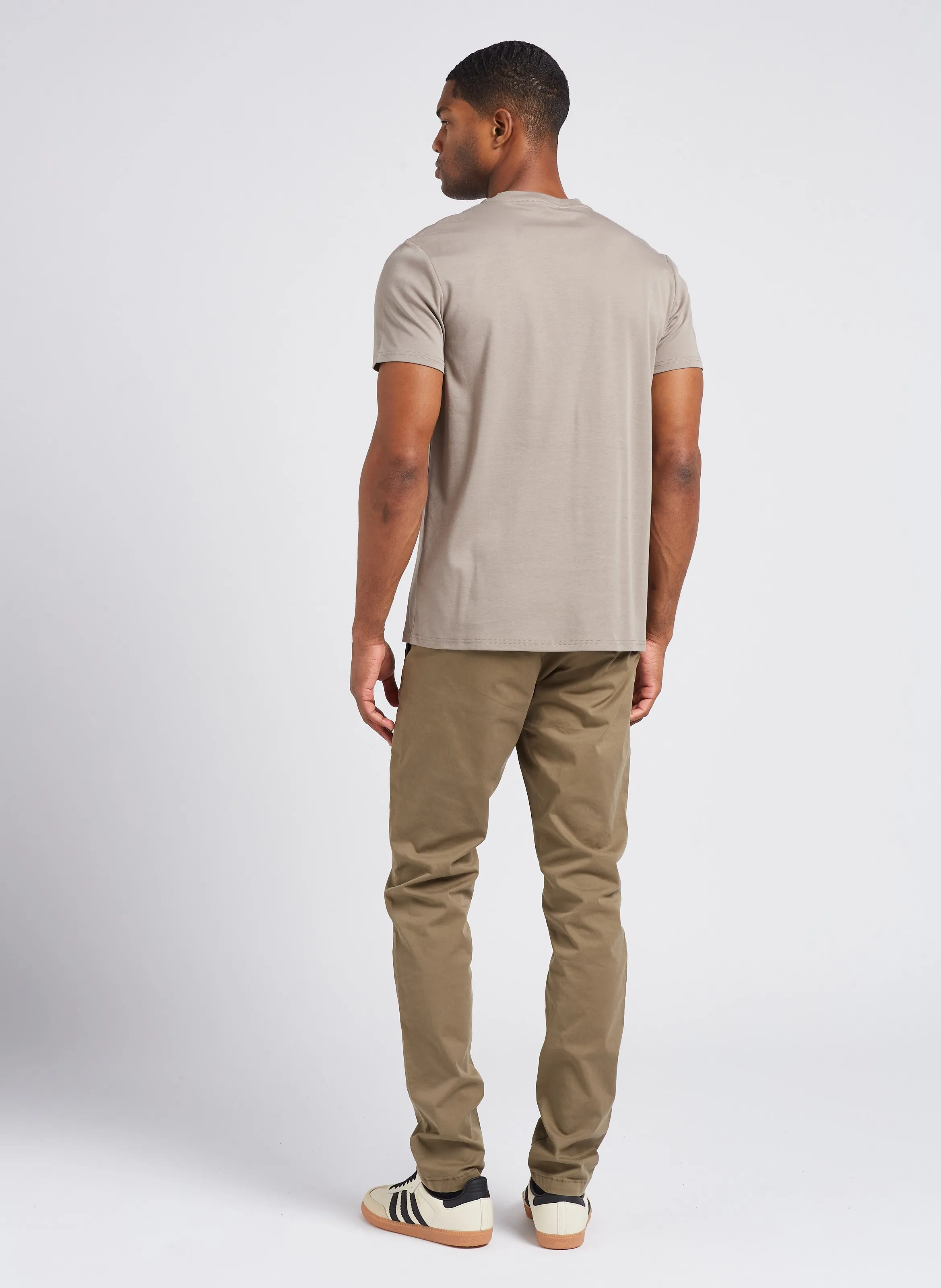  IKKS   Pantaloni chino slim fit in misto cotone | Kaki