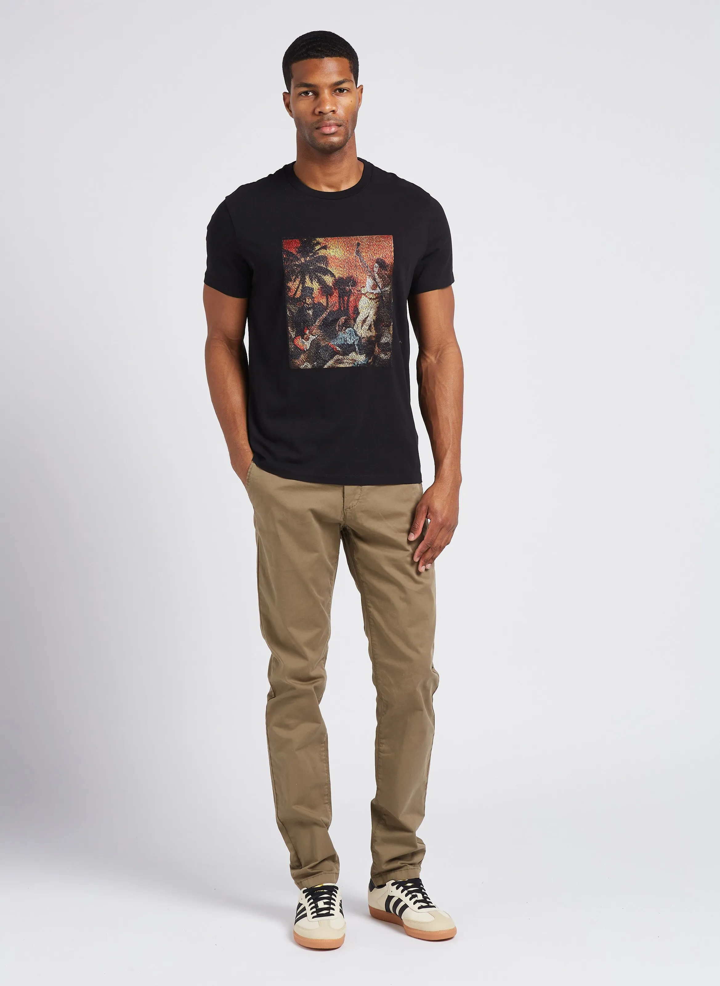  IKKS   Pantaloni chino slim fit in misto cotone | Kaki