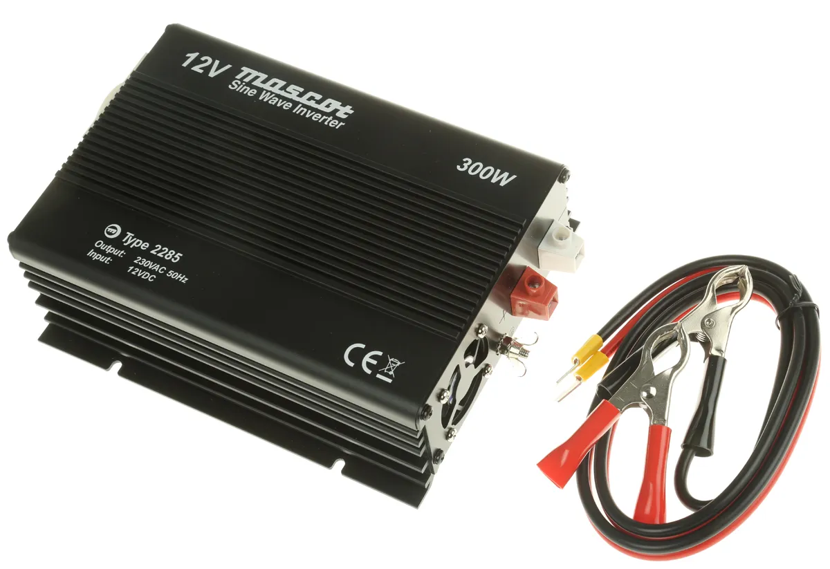 Inverter di potenza Mascot, ingresso 10 → 15V cc, uscita 230V ca, 300W, connettore Presa Schuko