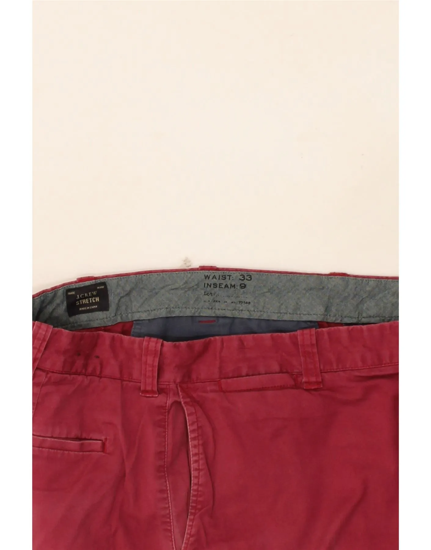 J. CREW Mens Chino Shorts W33 Medium Red Cotton