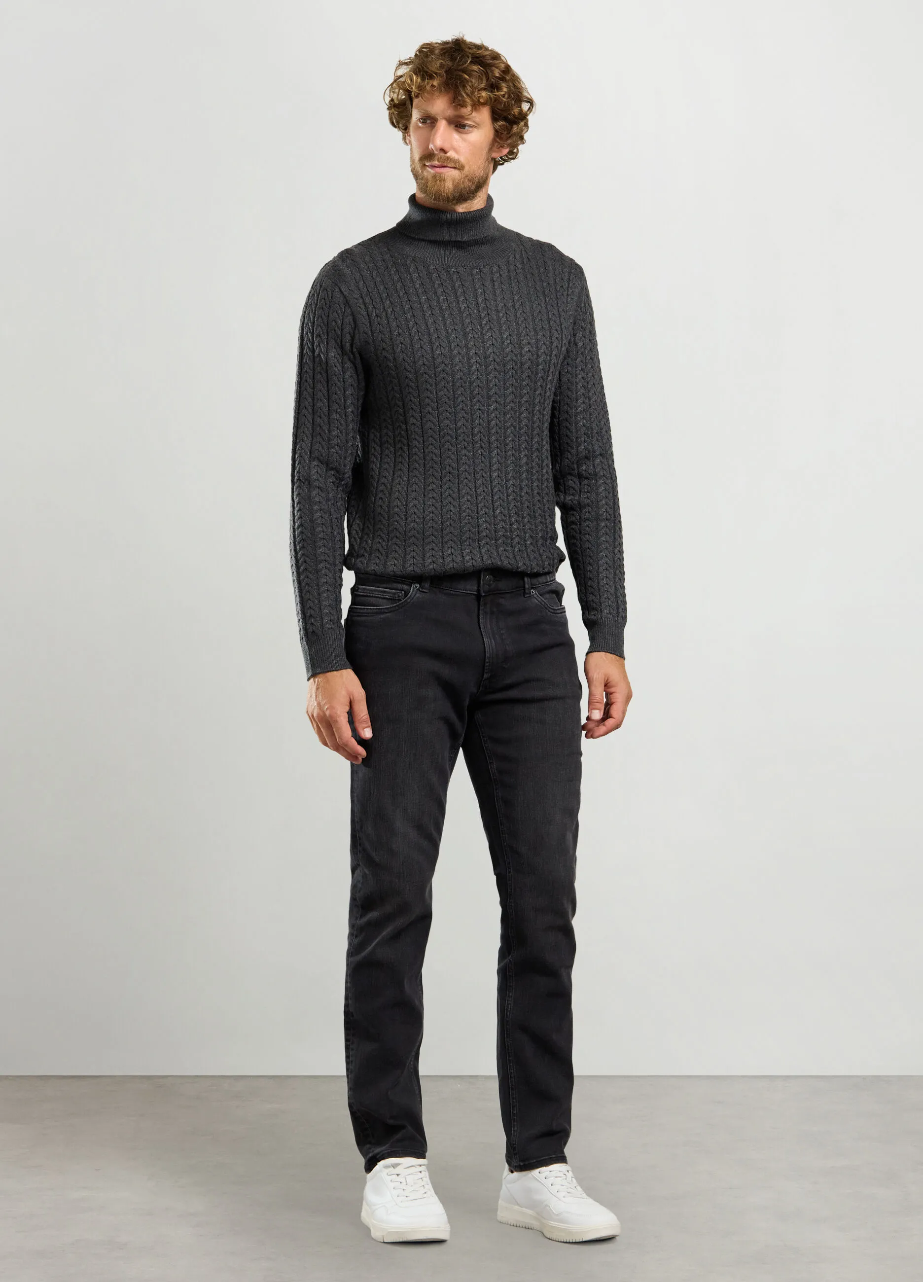 J. HART & BROS  Jeans slim fit in denim di cotone stretch uomo