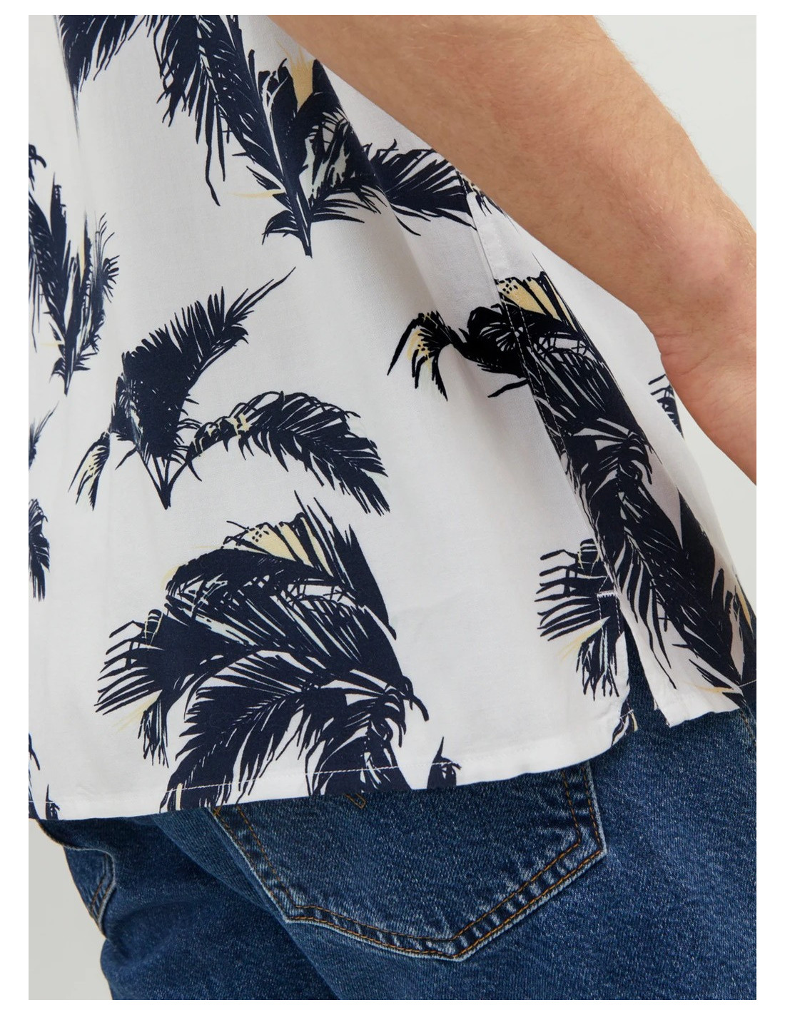 JACK & JONES UOMO JORLUKE PALMA AOP RESORT SHIRT S