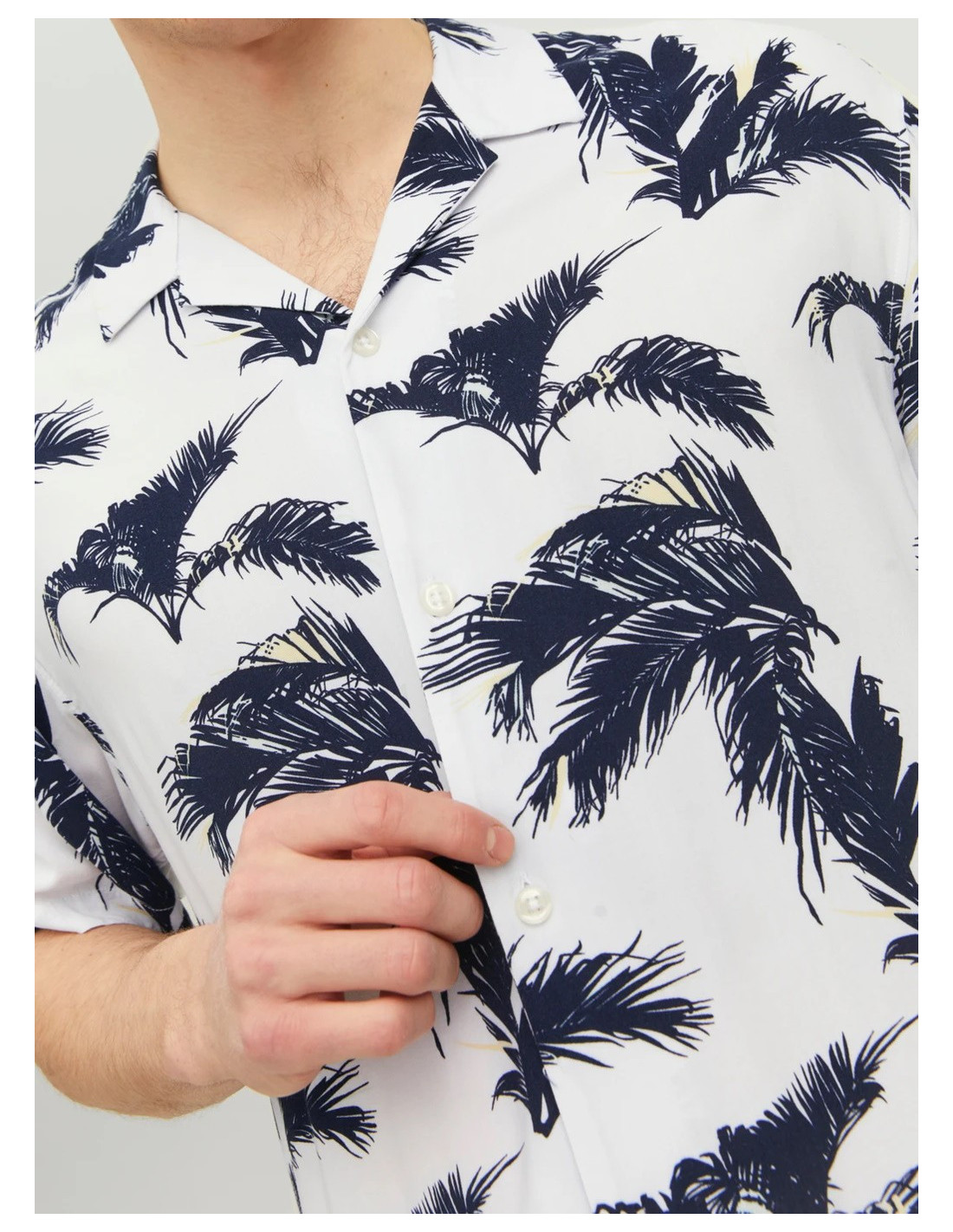JACK & JONES UOMO JORLUKE PALMA AOP RESORT SHIRT S