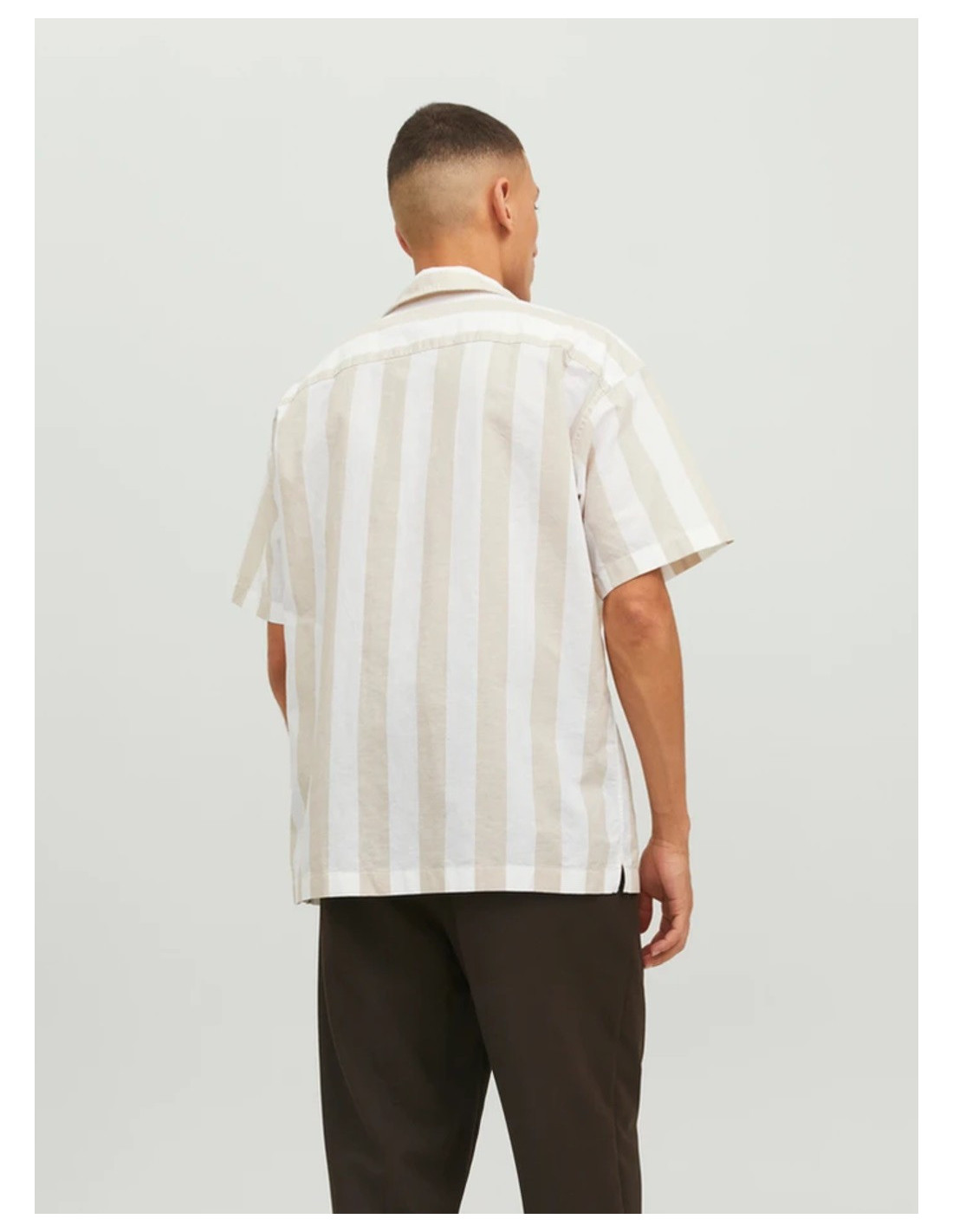 JACK & JONES UOMO JPRSUMMER LINEN STRIPE SHIRT S/S