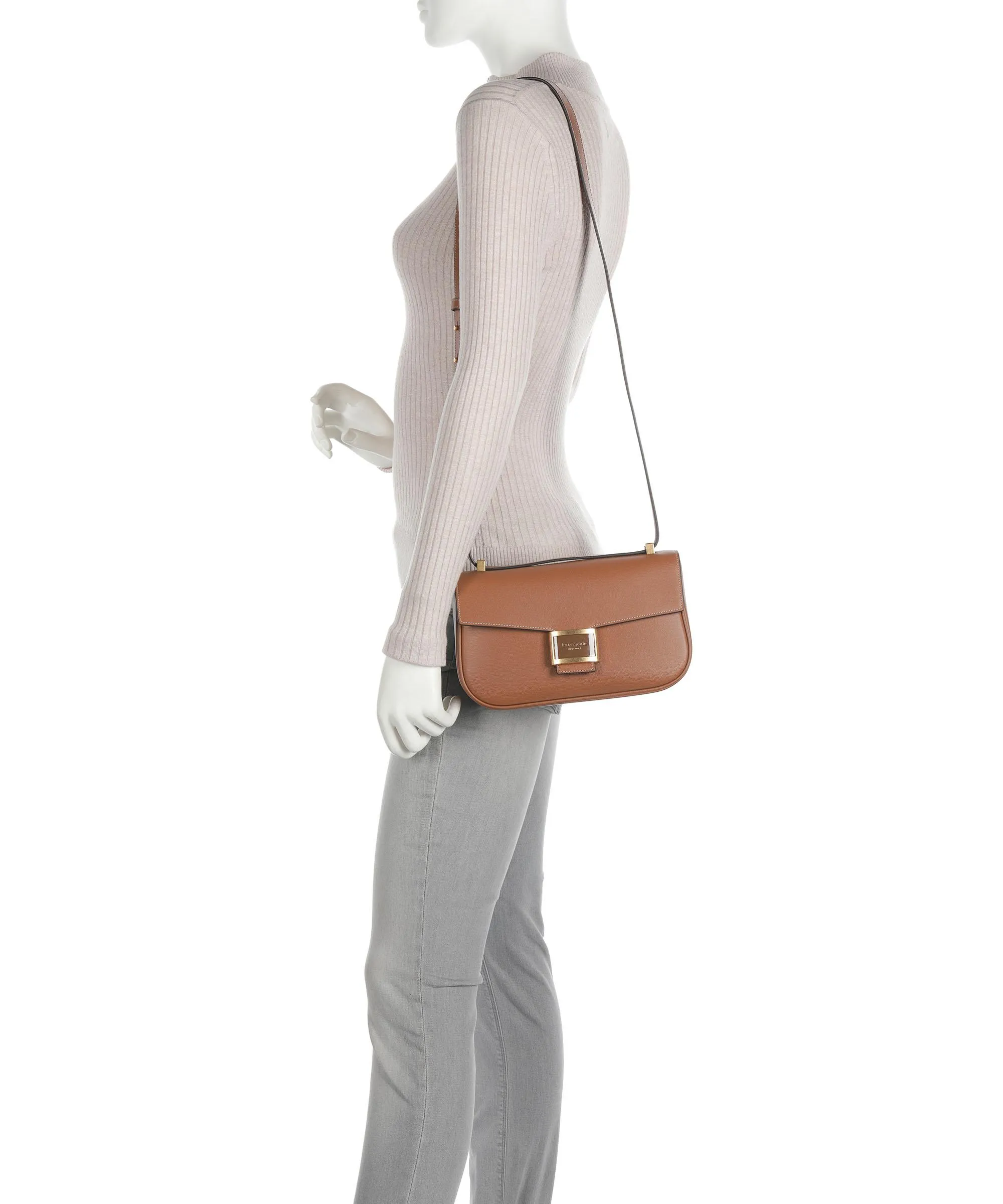  Kate Spade New York Katy Borsa a spalla pelle a grana fine marrone  