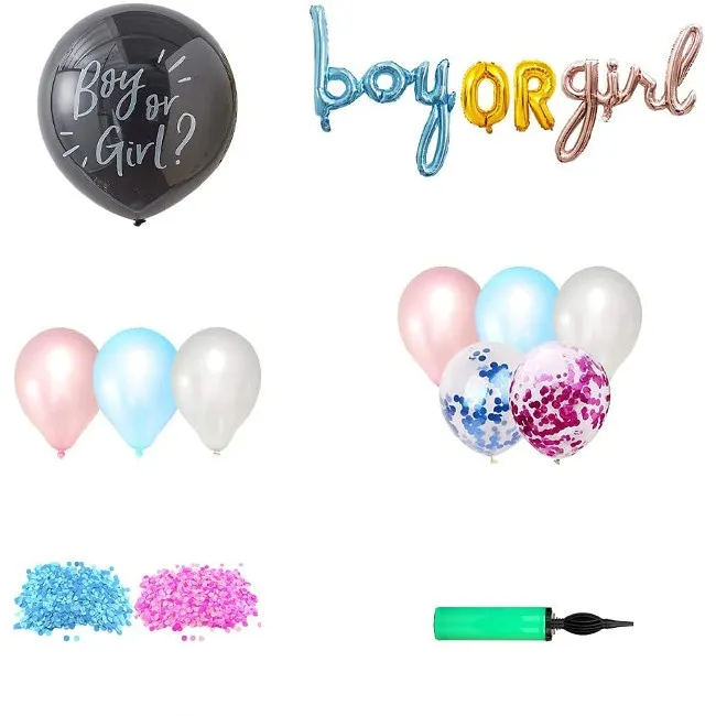 Kit di palloncini Baby Boy o Girl - Monkey Business - 55 unità