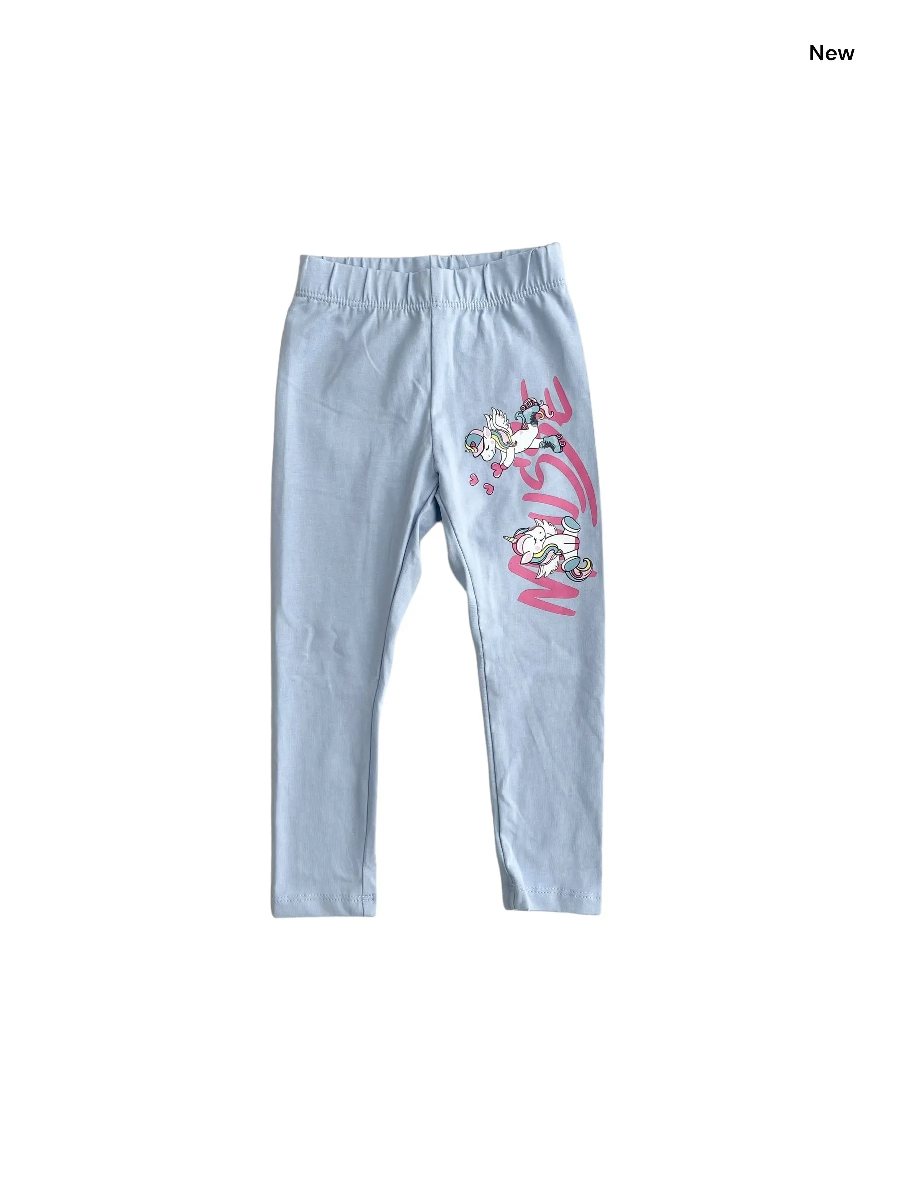 Leggings azzurro con stampa per neonata e bambina