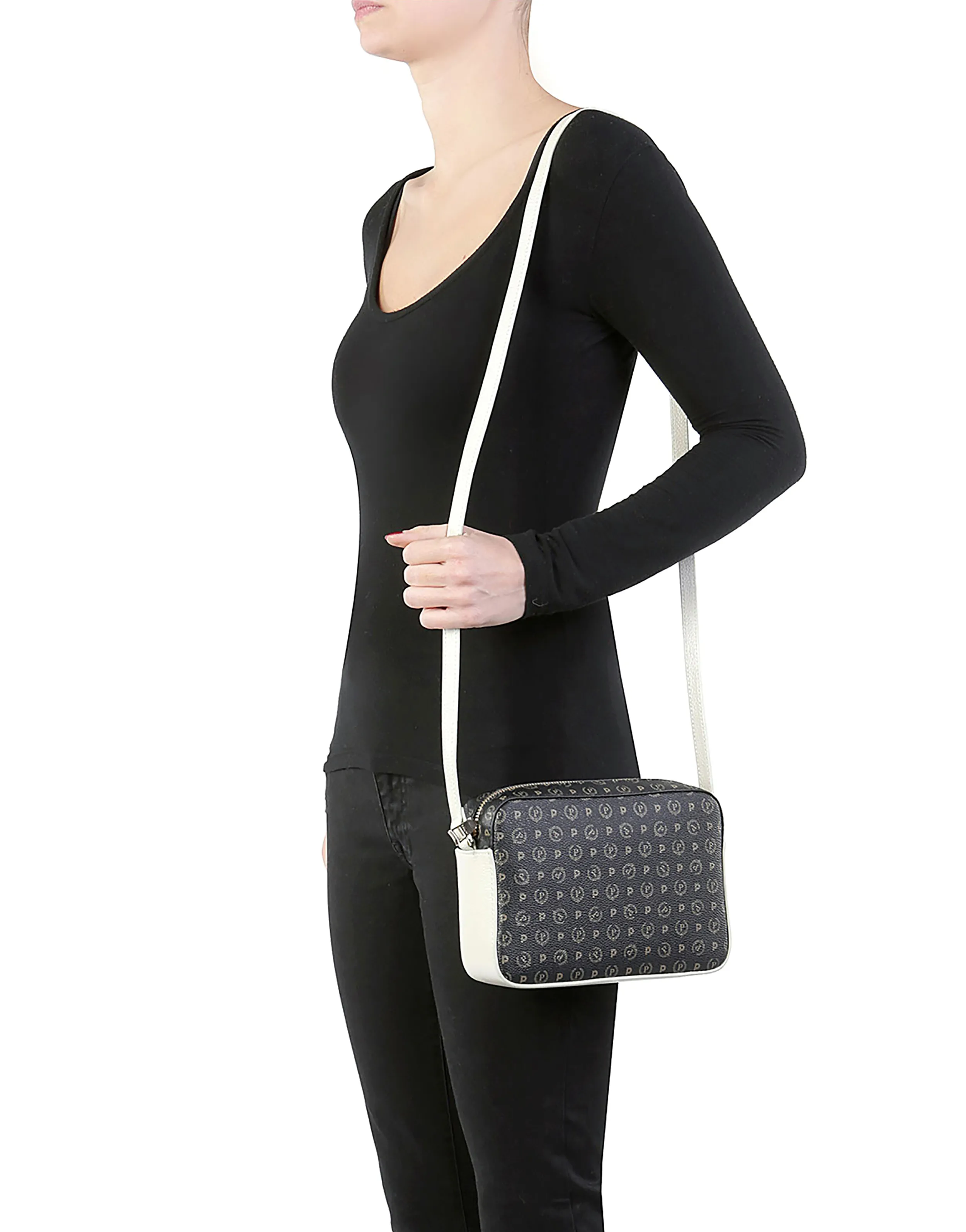     Linea Heritage Borsa A Tracolla Heritage Logo Classic Nero/avorio