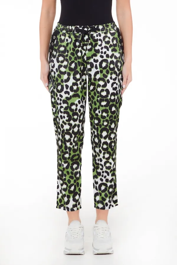 Liu Jo  ---------    ------------ Pantalone con fantasia maculata - Verde