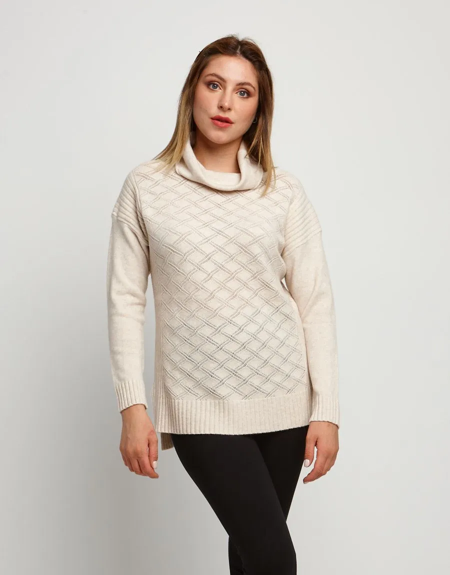 Maglia a collo alto con lavorazione