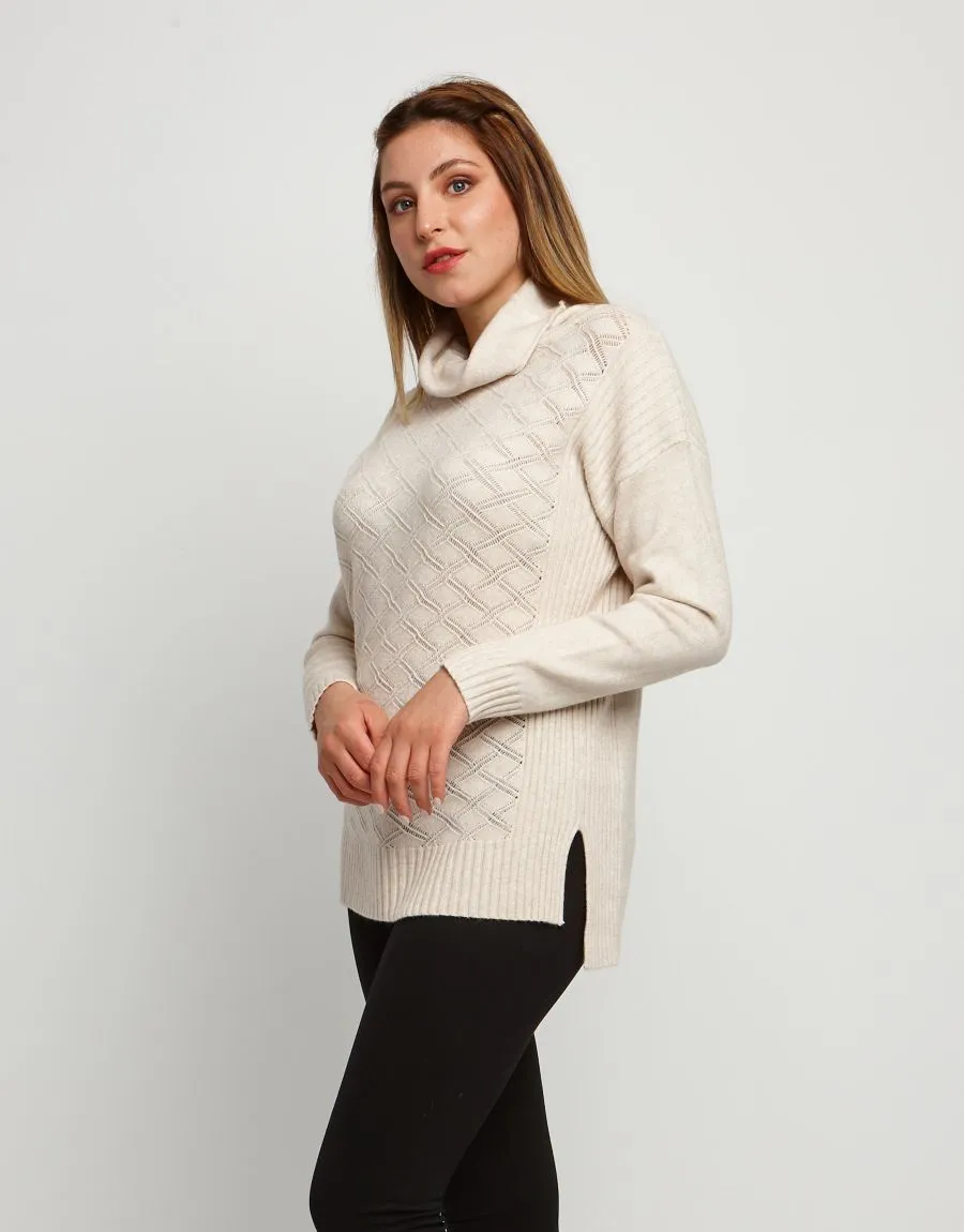 Maglia a collo alto con lavorazione