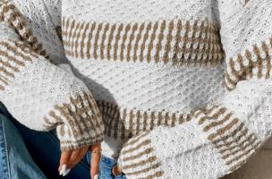 Maglia in combinazione bicolore, multicolore