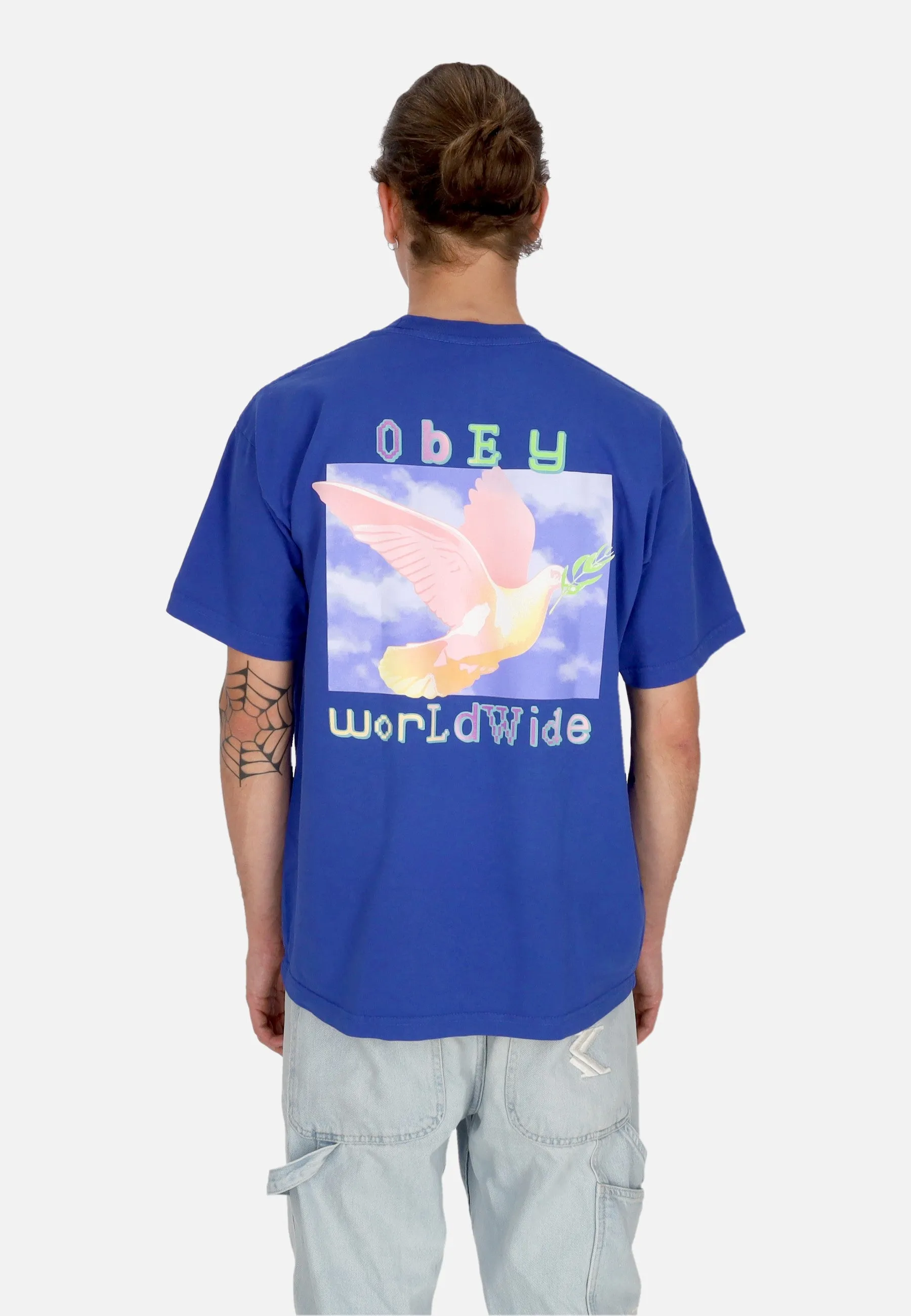 Maglietta Uomo Dove Of Peace Heavy Weight Classic Tee Surf Blue