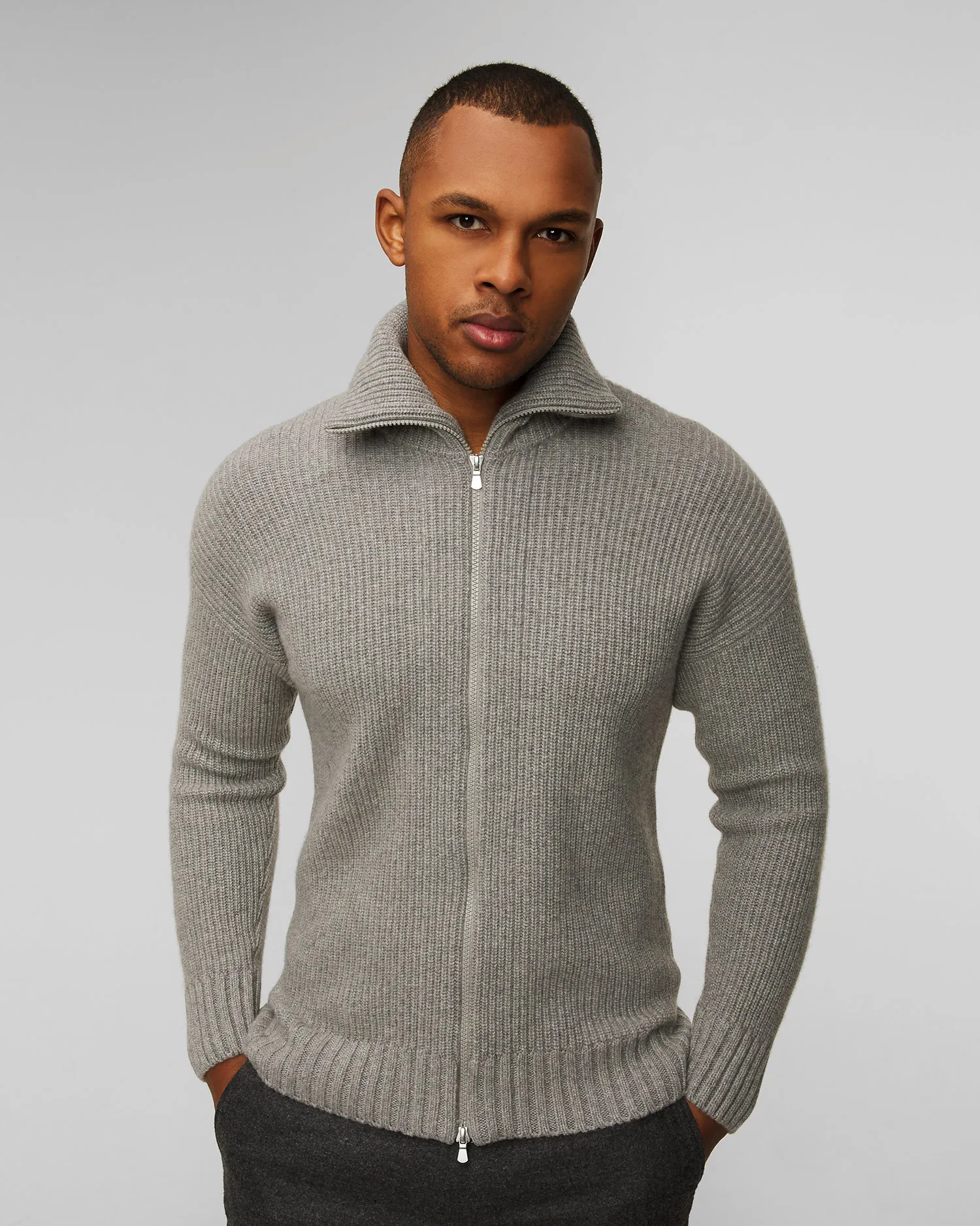 Maglione con apertura in lana da uomo Gran Sasso 1315815905-60