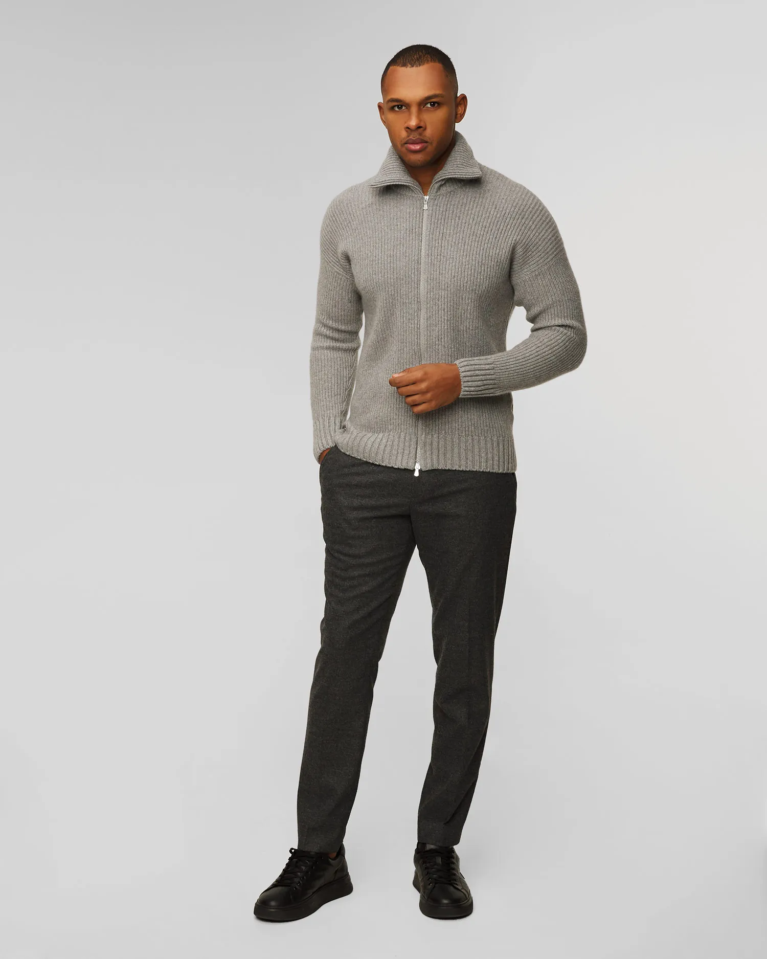 Maglione con apertura in lana da uomo Gran Sasso 1315815905-60