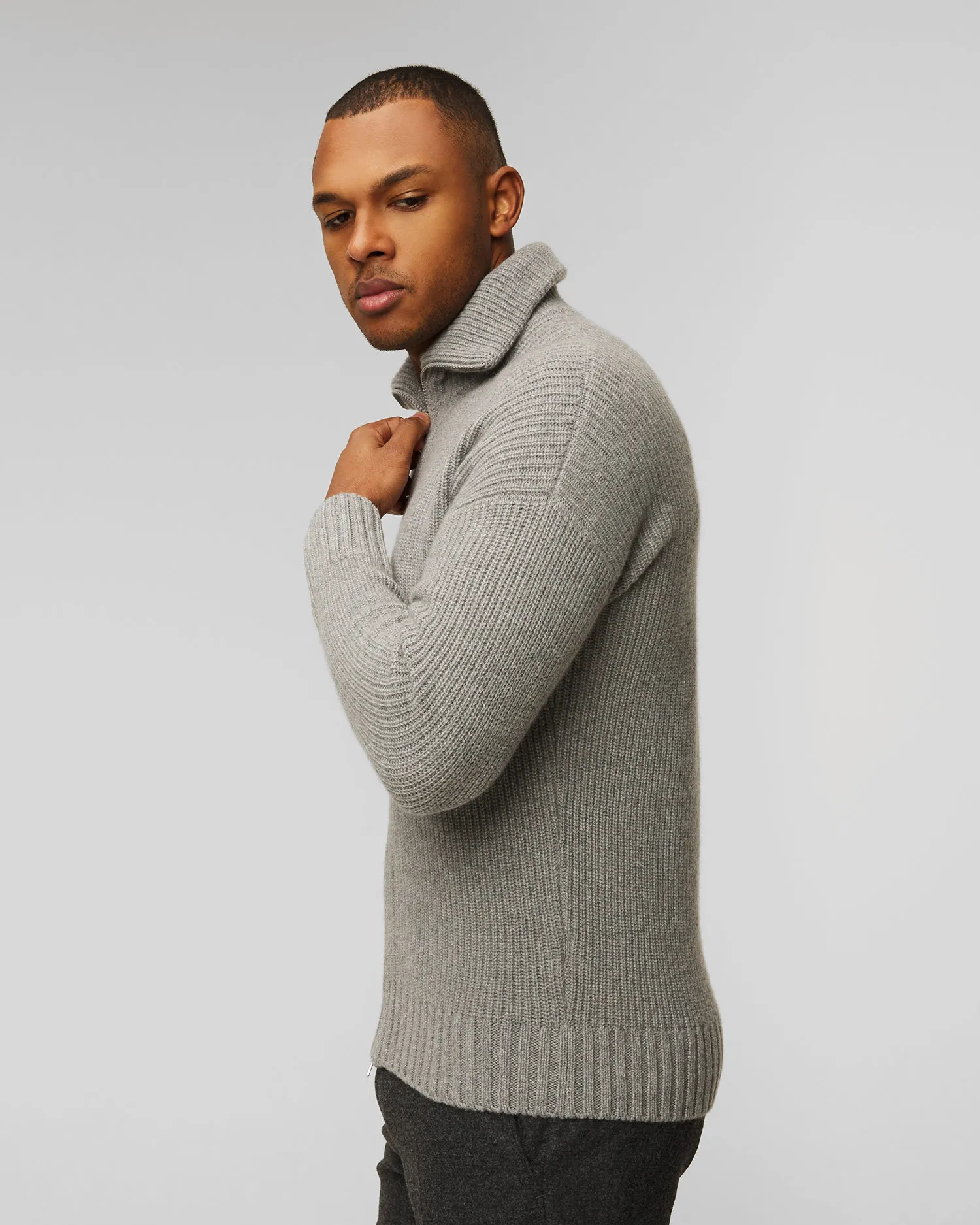 Maglione con apertura in lana da uomo Gran Sasso 1315815905-60