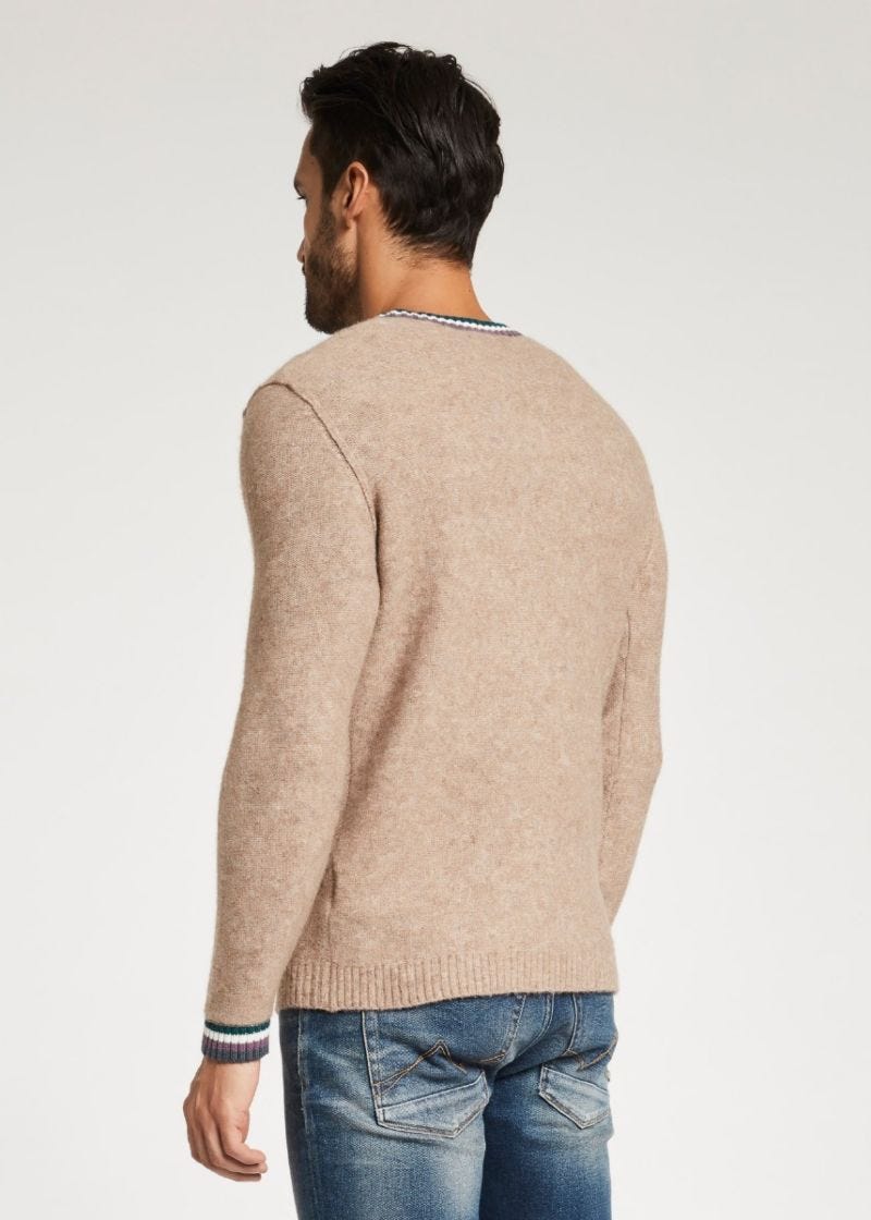 Maglione con bordi a righe