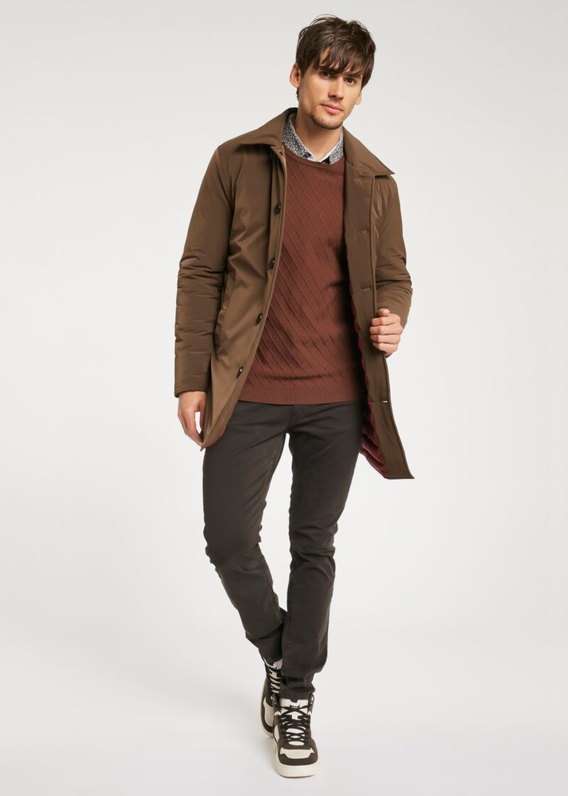 Maglione con lavorazione a rombi