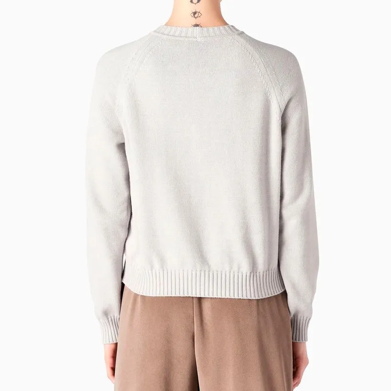 Maglione con maxi logo EA in velluto 