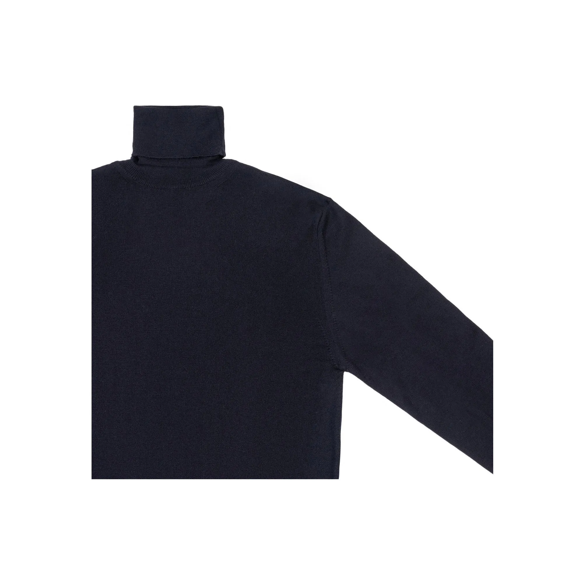Maglione Dolcevita Blu Navy in Lana Merino Extrafine 